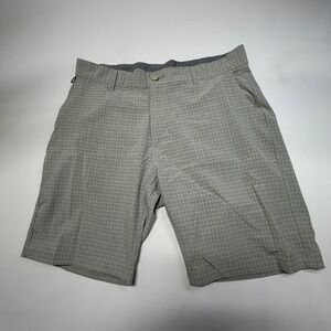 Ron Jon Surf Shop Plaid Shorts Mens 36 Gray Lightweight Surf Beach